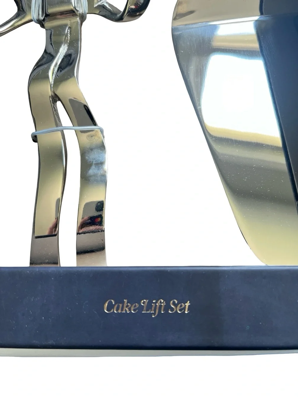 Anthropologie Benedita Stainless Steel Bow Cake Serve Set Silver Tone